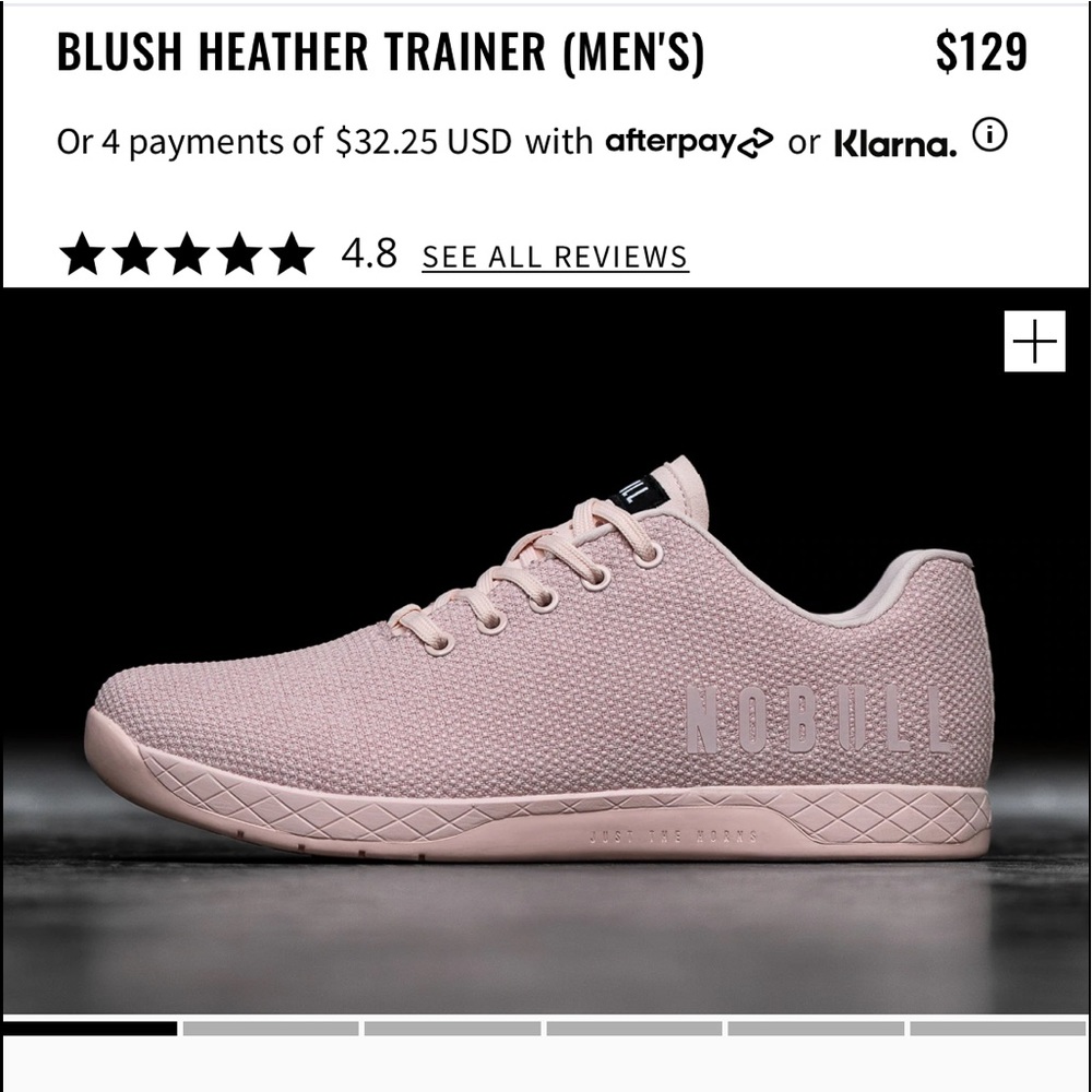 Blush Heather Trainer Nobull shoes Men’s 6/Women’s 7.5